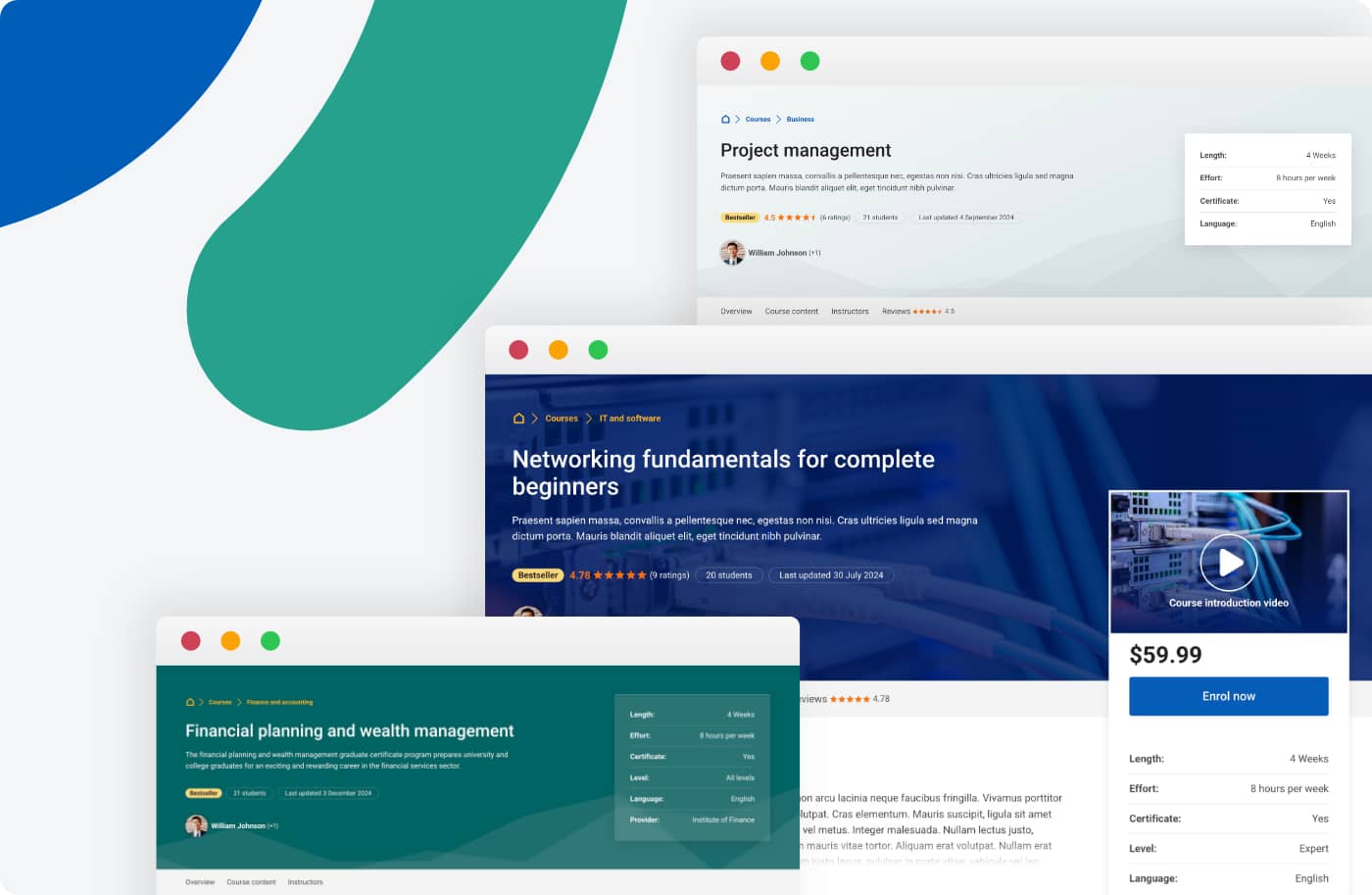 Course enrolment page